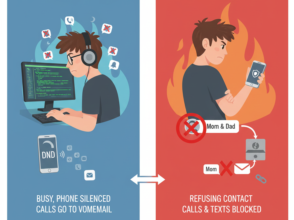 differences between muted and blocked